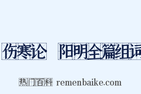 伤寒论·阳明全篇组词是什么意思的图片